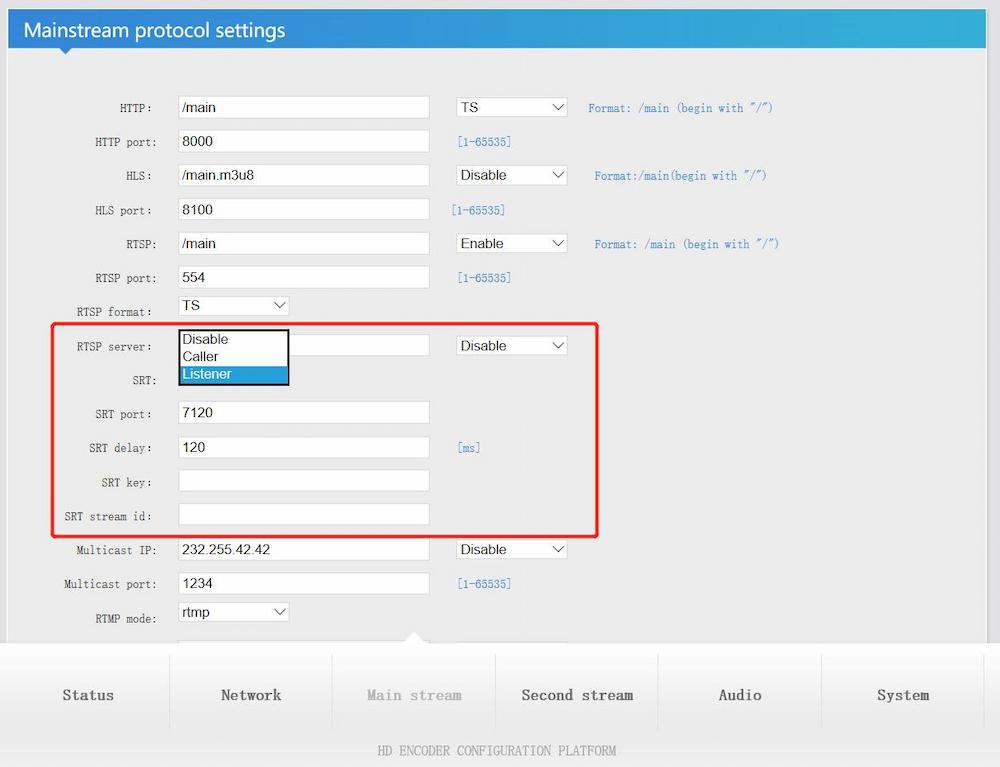 How to Set SRT Protocol