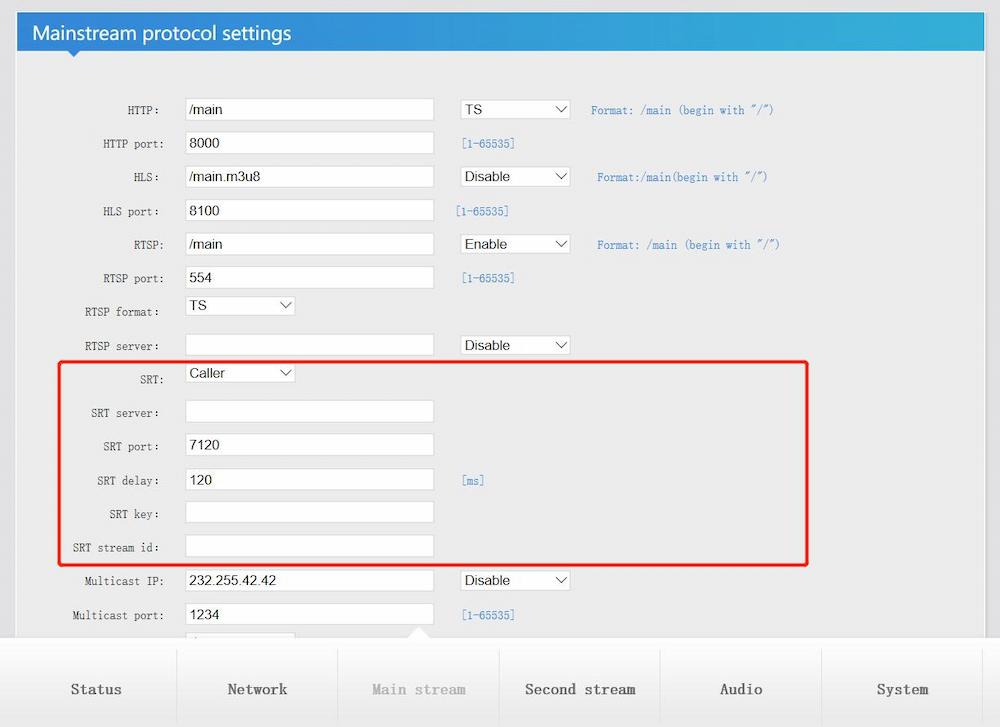 How to Set SRT Protocol