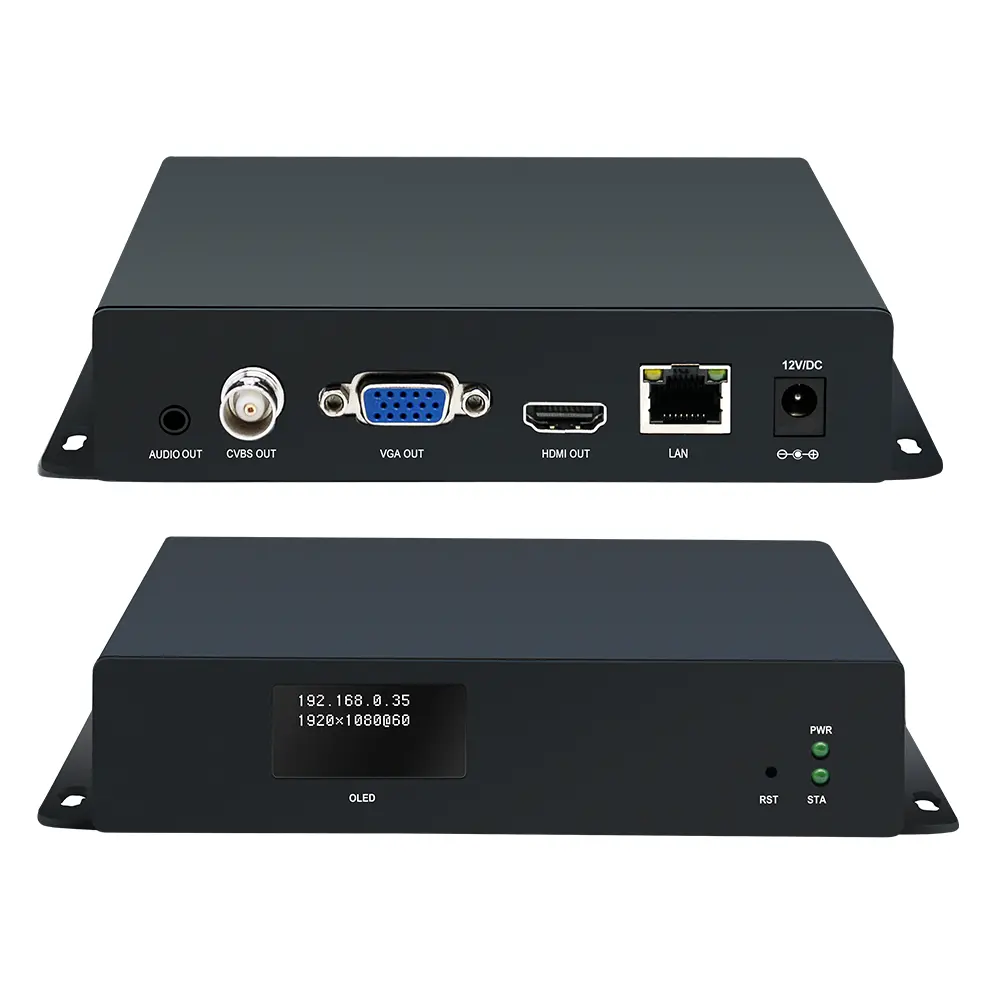 H.265 4K @ 30 IP zu HDMI/CVBS/VGA Decoder