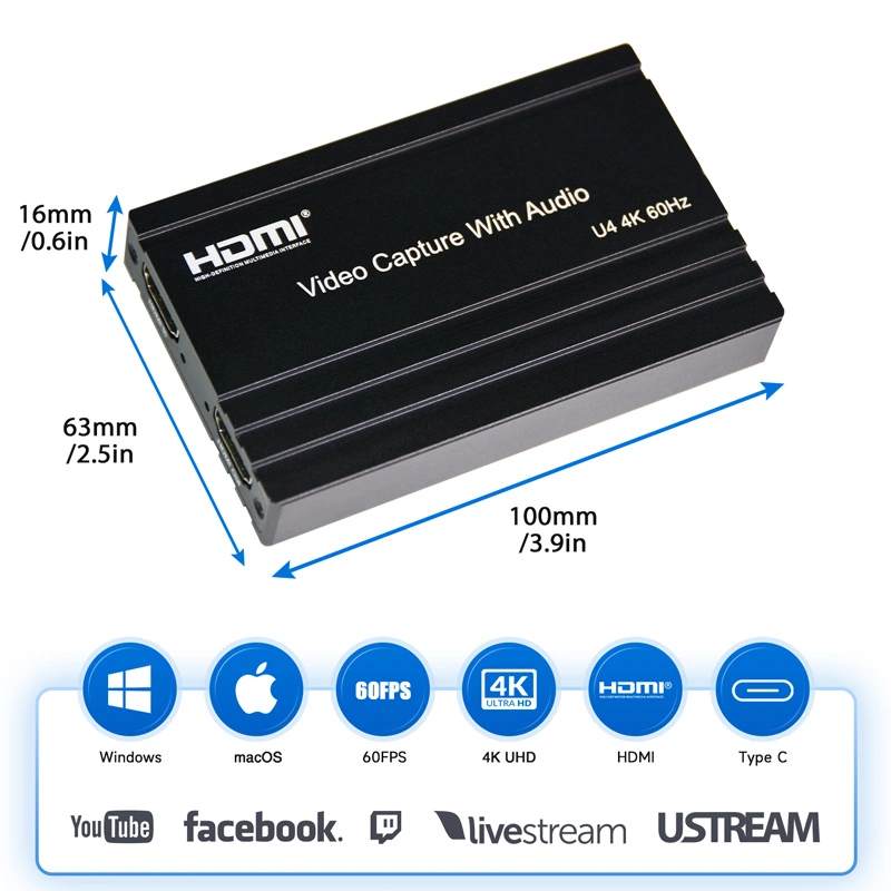 UCH801 | 4K@60 HDMI to Type-C Video Capture Card